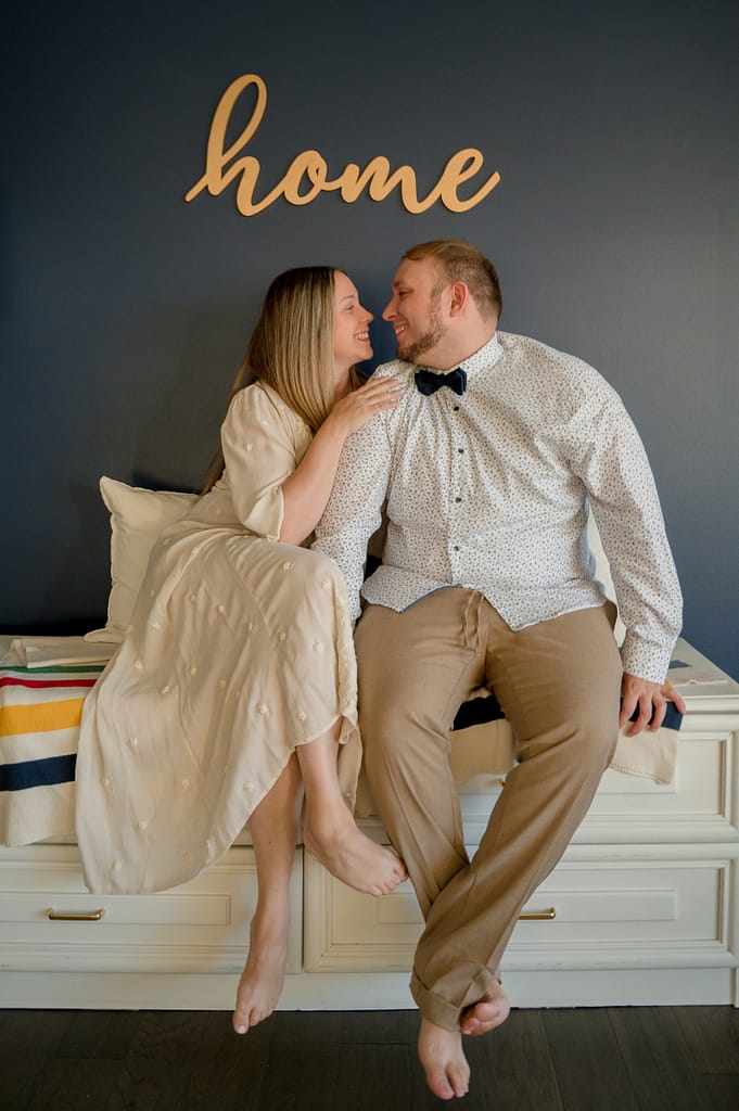 Loving couple having bought their own home. 