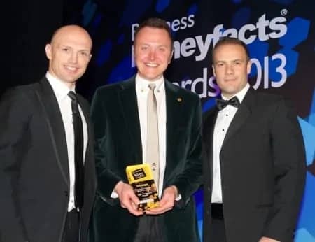 Paul Thompson of Acorn.finance being awarded business moneyfacts award - a leading business and property finance broker